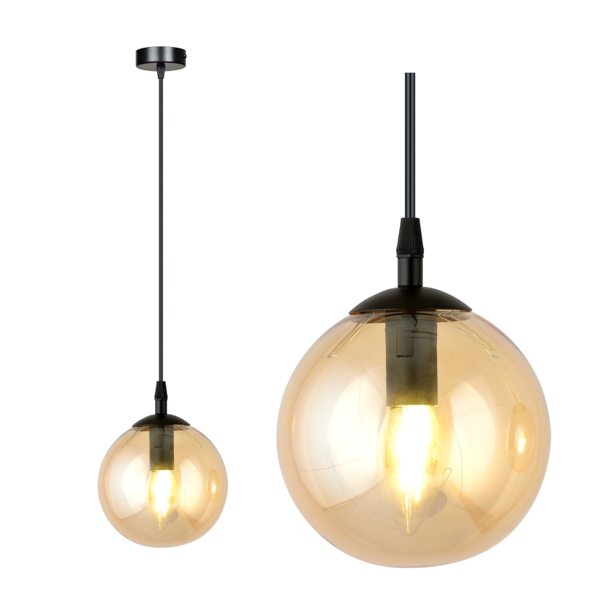 Lustra ar auklu COSMO 1xE14/10W/230V d. 14 cm melna/bēša