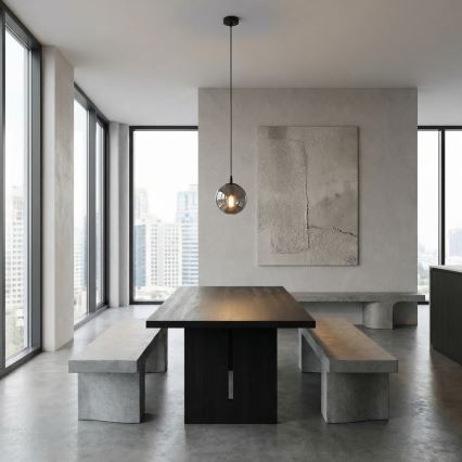 Lustra ar auklu COSMO 1xE14/10W/230V d. 14 cm melna/pelēka