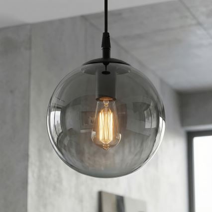 Lustra ar auklu COSMO 1xE14/10W/230V d. 14 cm melna/pelēka