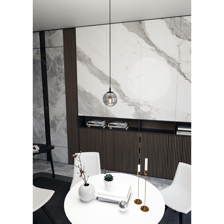 Lustra ar auklu COSMO 1xE14/10W/230V d. 14 cm melna/pelēka