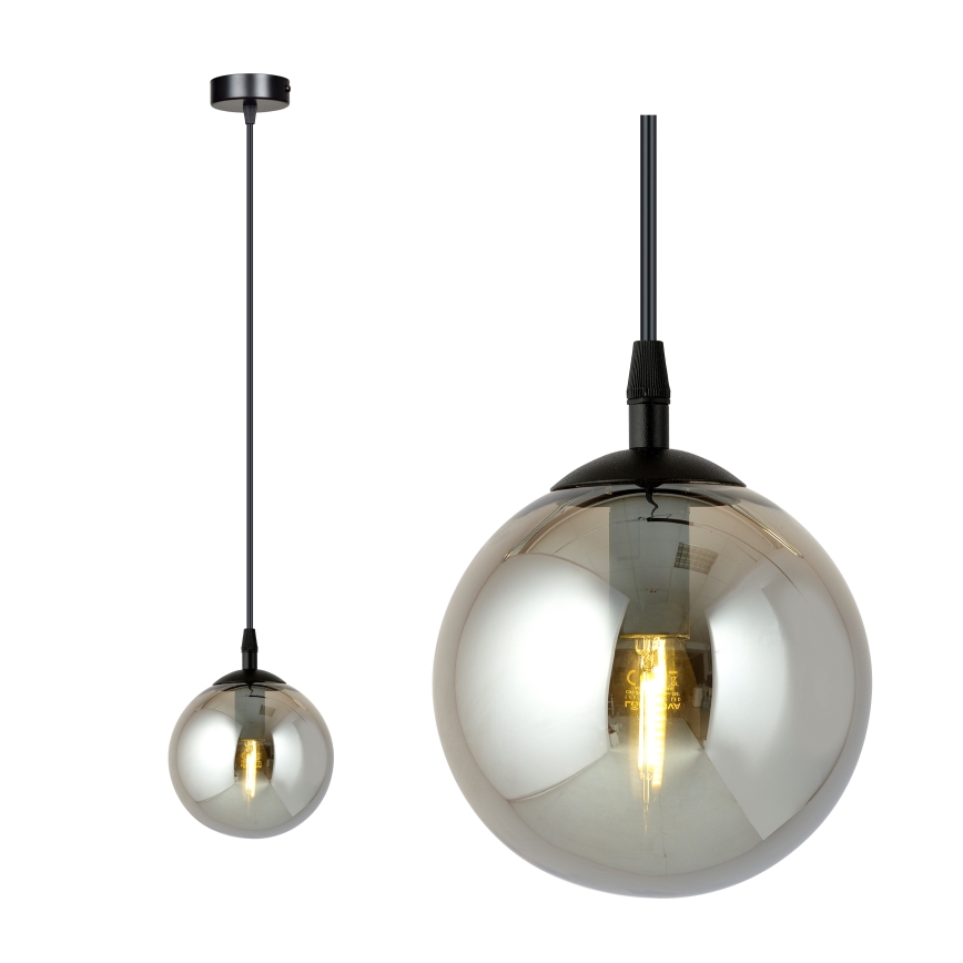 Lustra ar auklu COSMO 1xE14/10W/230V d. 14 cm melna/pelēka