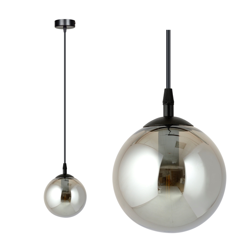 Lustra ar auklu COSMO 1xE14/10W/230V d. 14 cm melna/pelēka