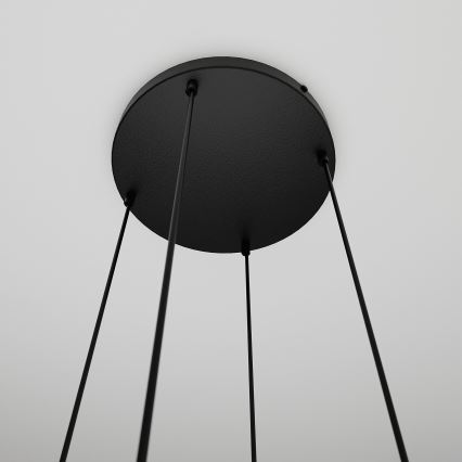 Lustra ar auklu COSMO 4xE14/10W/230V d. 40 cm melna/pelēka/bēša/caurspīdīga