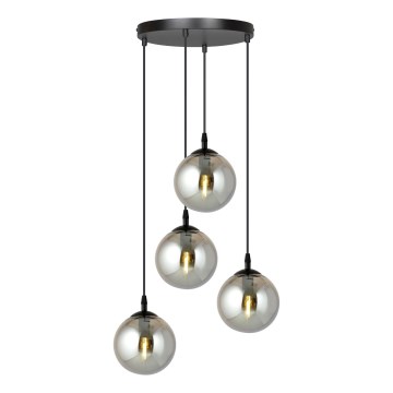 Lustra ar auklu COSMO 4xE14/10W/230V d. 40 cm melna/pelēka