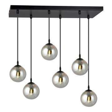 Lustra ar auklu COSMO 6xE14/10W/230V melna/pelēka