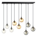 Lustra ar auklu COSMO 9xE14/10W/230V melna/pelēka/bēša/caurspīdīga