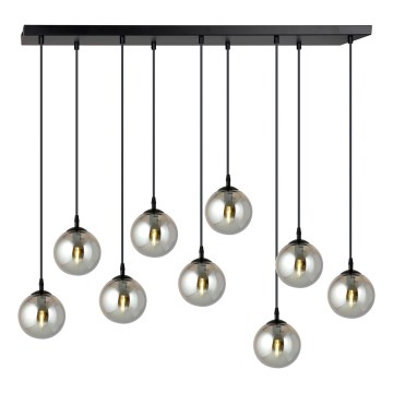 Lustra ar auklu COSMO 9xE14/10W/230V melna/pelēka