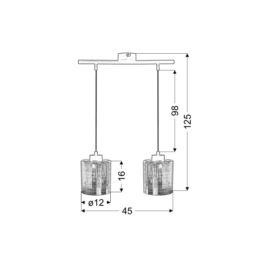 Lustra ar auklu COX 2xE27/60W/230V zelta