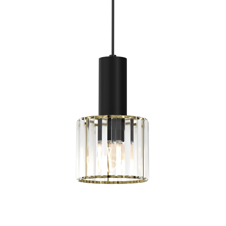 Lustra ar auklu CRISTAL 1xE27/60W/230V melna