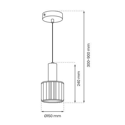 Lustra ar auklu CRISTAL 1xE27/60W/230V melna