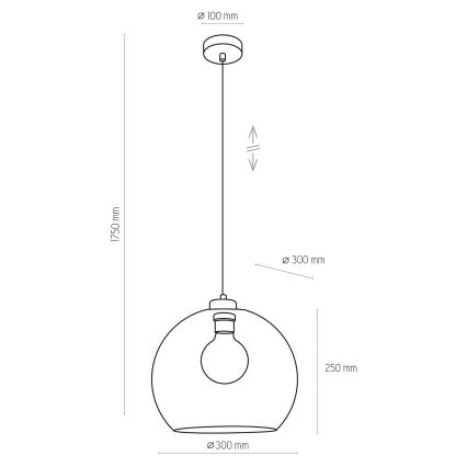 Lustra ar auklu CUBUS 1xE27/60W/230V zila