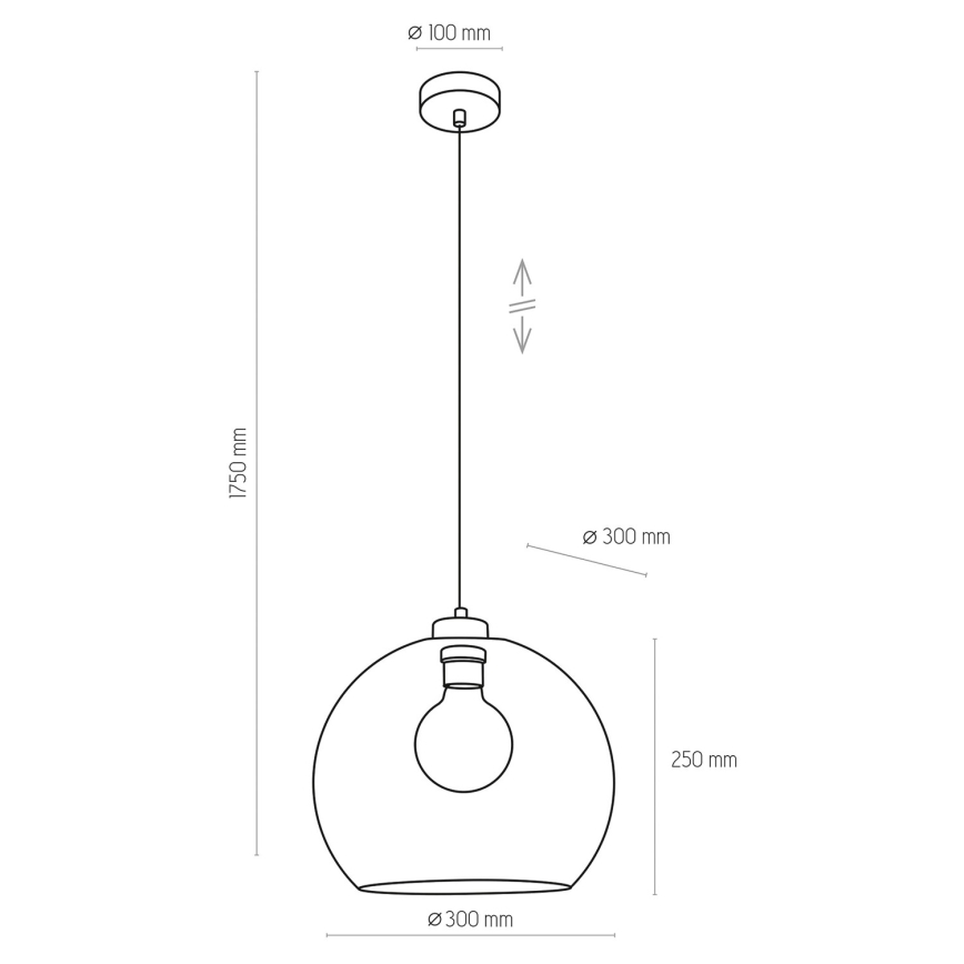 Lustra ar auklu CUBUS 1xE27/60W/230V zila