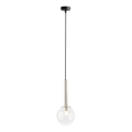 Lustra ar auklu DAISY 1xG9/12W/230V d. 14 cm spīdīgi hromēts/melna/caurspīdīga