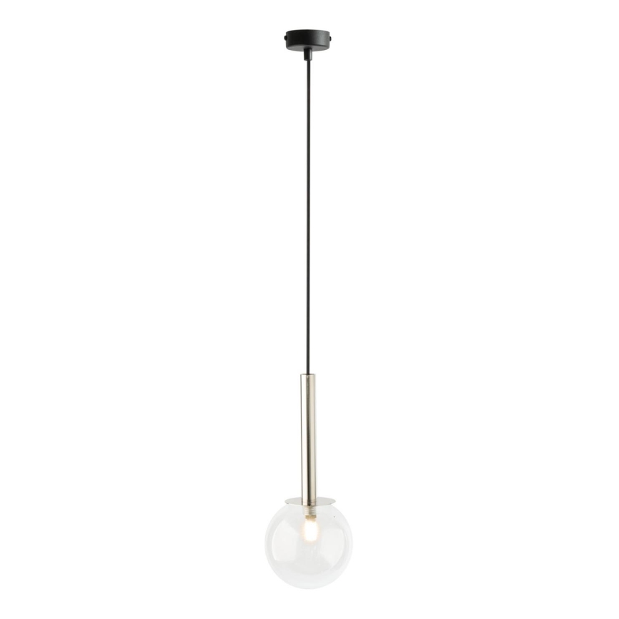Lustra ar auklu DAISY 1xG9/12W/230V d. 14 cm spīdīgi hromēts/melna/caurspīdīga
