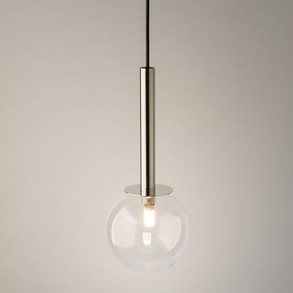 Lustra ar auklu DAISY 1xG9/12W/230V d. 14 cm spīdīgi hromēts/melna/caurspīdīga