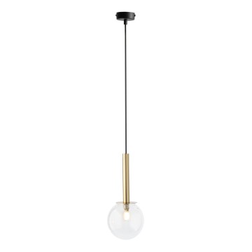 Lustra ar auklu DAISY 1xG9/12W/230V d. 14 cm zelta/melna/caurspīdīga