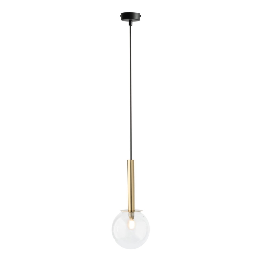 Lustra ar auklu DAISY 1xG9/12W/230V d. 14 cm zelta/melna/caurspīdīga