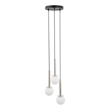 Lustra ar auklu DAISY 3xG9/12W/230V d. 27 cm spīdīgi hromēts/melna/balta