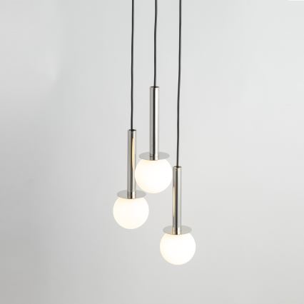 Lustra ar auklu DAISY 3xG9/12W/230V d. 27 cm spīdīgi hromēts/melna/balta