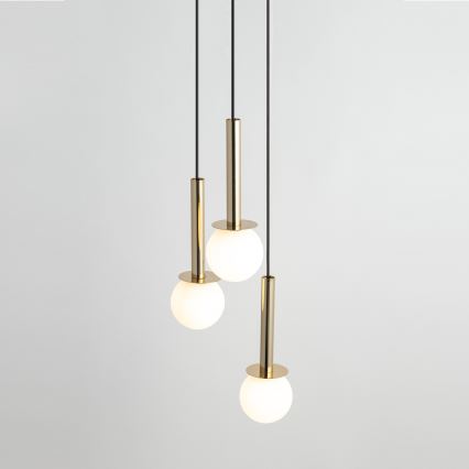 Lustra ar auklu DAISY 3xG9/12W/230V d. 27 cm zelta/melna/balta