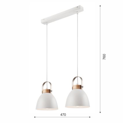 Lustra ar auklu DANIELLE 2xE27/60W/230V dižskābardis