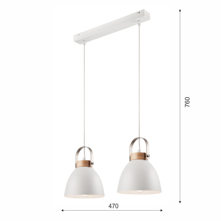 Lustra ar auklu DANIELLE 2xE27/60W/230V dižskābardis