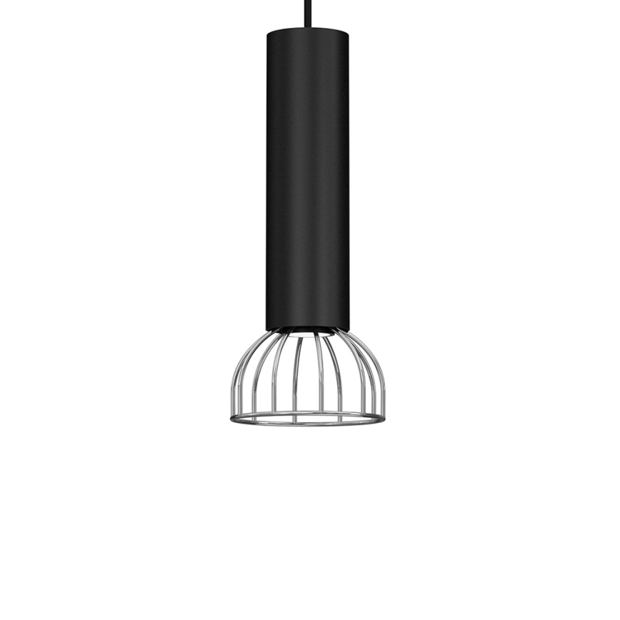 Lustra ar auklu DANTE 1xGU10/25W/230V melna/spīdīgs hroms