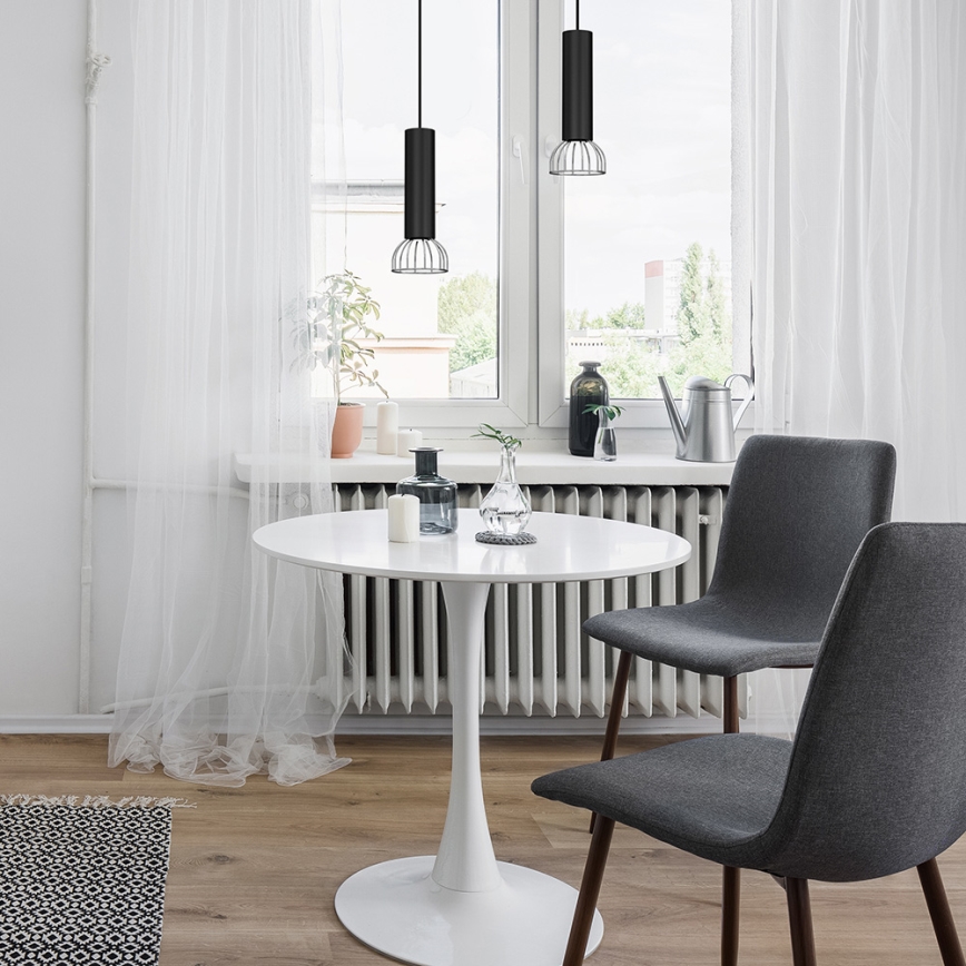 Lustra ar auklu DANTE 1xGU10/25W/230V melna/spīdīgs hroms