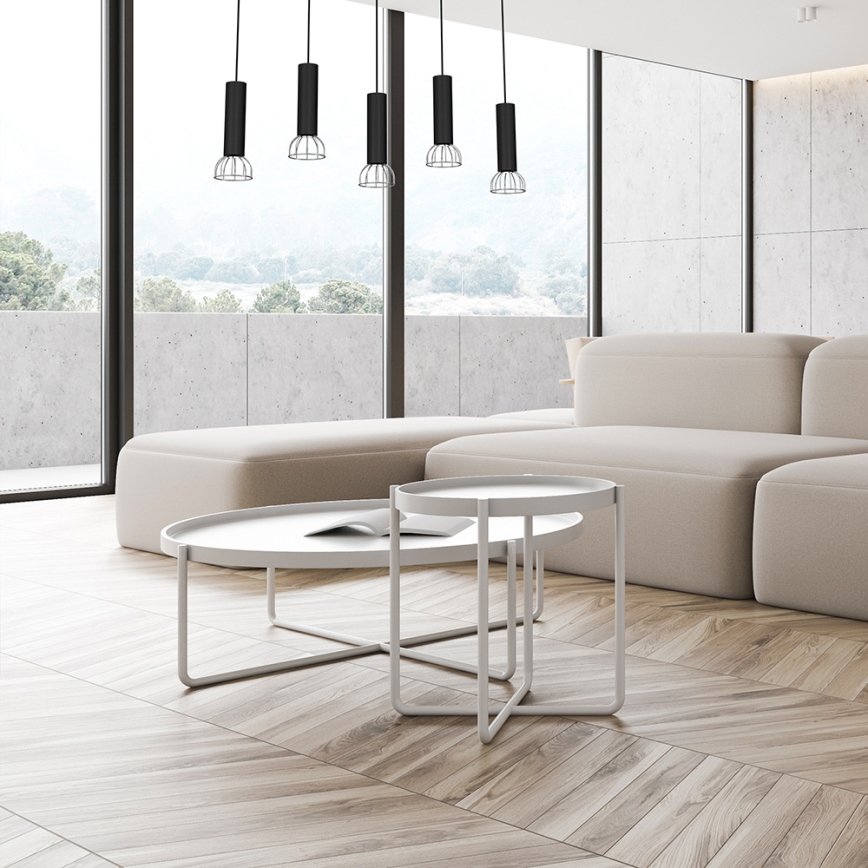 Lustra ar auklu DANTE 5xGU10/25W/230V melna/spīdīgs hroms