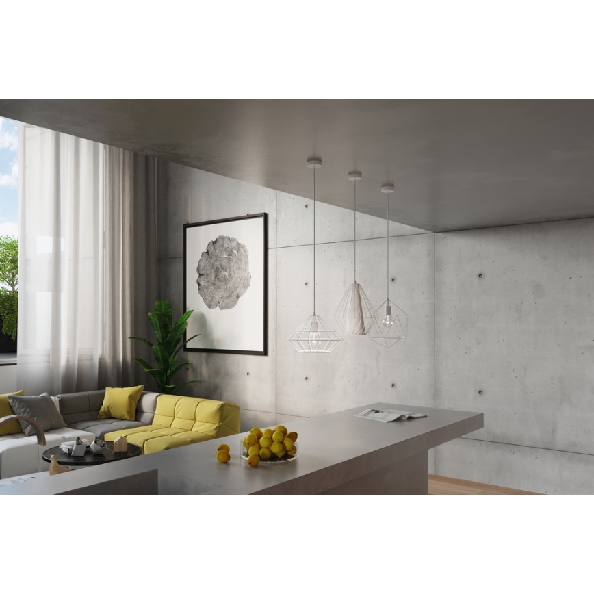 Lustra ar auklu DEMI 1xE27/60W/230V balts