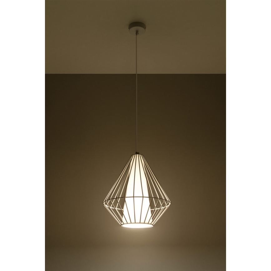 Lustra ar auklu DEMI 1xE27/60W/230V balts