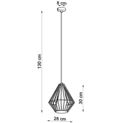 Lustra ar auklu DEMI 1xE27/60W/230V balts