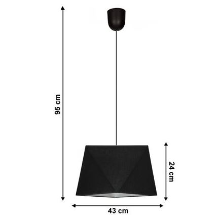 Lustra ar auklu DIAMENT 1xE27/60W/230V melns