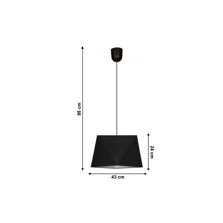 Lustra ar auklu DIAMENT 1xE27/60W/230V melns