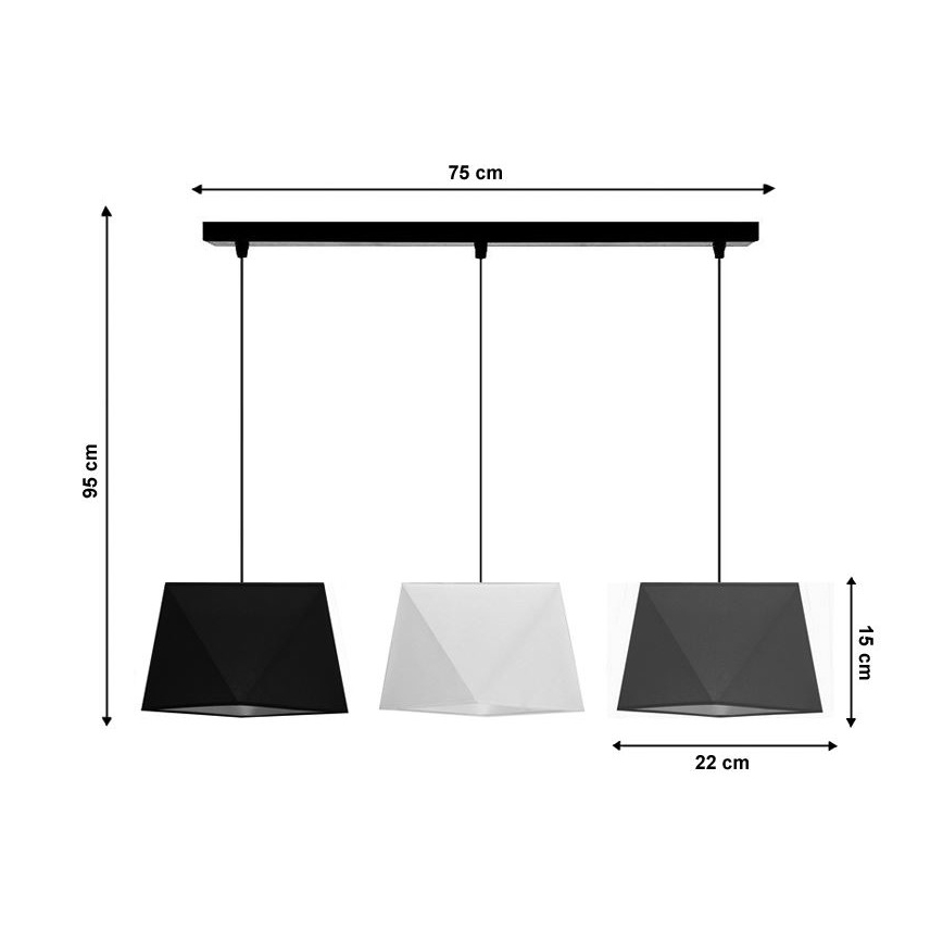 Lustra ar auklu DIAMENT 3xE27/60W/230V