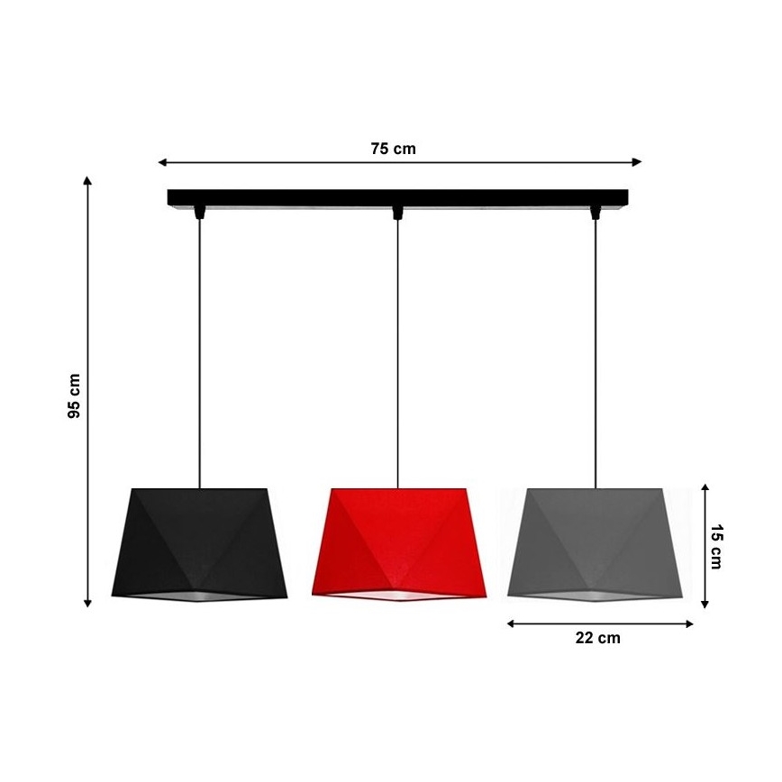 Lustra ar auklu DIAMENT 3xE27/60W/230V