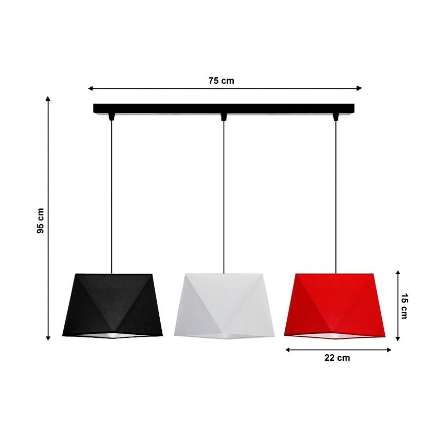 Lustra ar auklu DIAMENT 3xE27/60W/230V