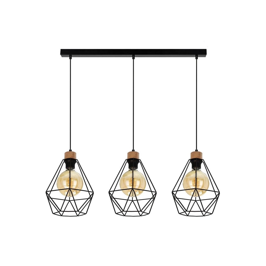 Lustra ar auklu DIAMENT 3xE27/60W/230V ozols