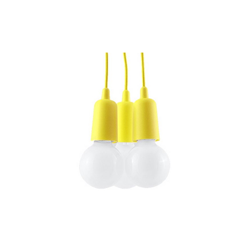 Lustra ar auklu DIEGO 3xE27/60W/230V dzeltens