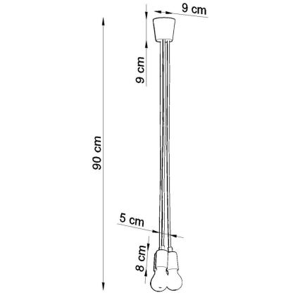 Lustra ar auklu DIEGO 3xE27/60W/230V