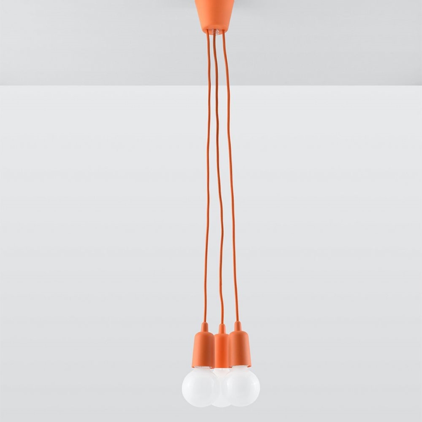 Lustra ar auklu DIEGO 3xE27/60W/230V oranžs