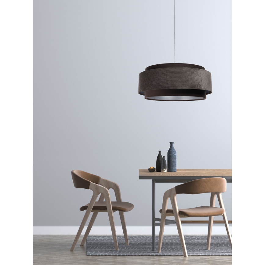 Lustra ar auklu DOBLO 1xE27/60W/230V d. 60 cm brūna/sudraba
