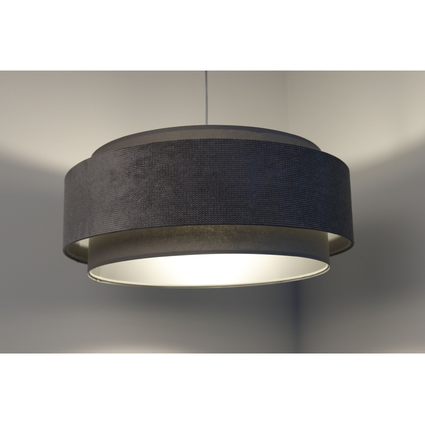 Lustra ar auklu DOBLO 1xE27/60W/230V d. 60 cm pelēka/sudraba