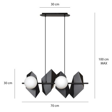 Lustra ar auklu DRIFTON 4xE14/10W/230V melna