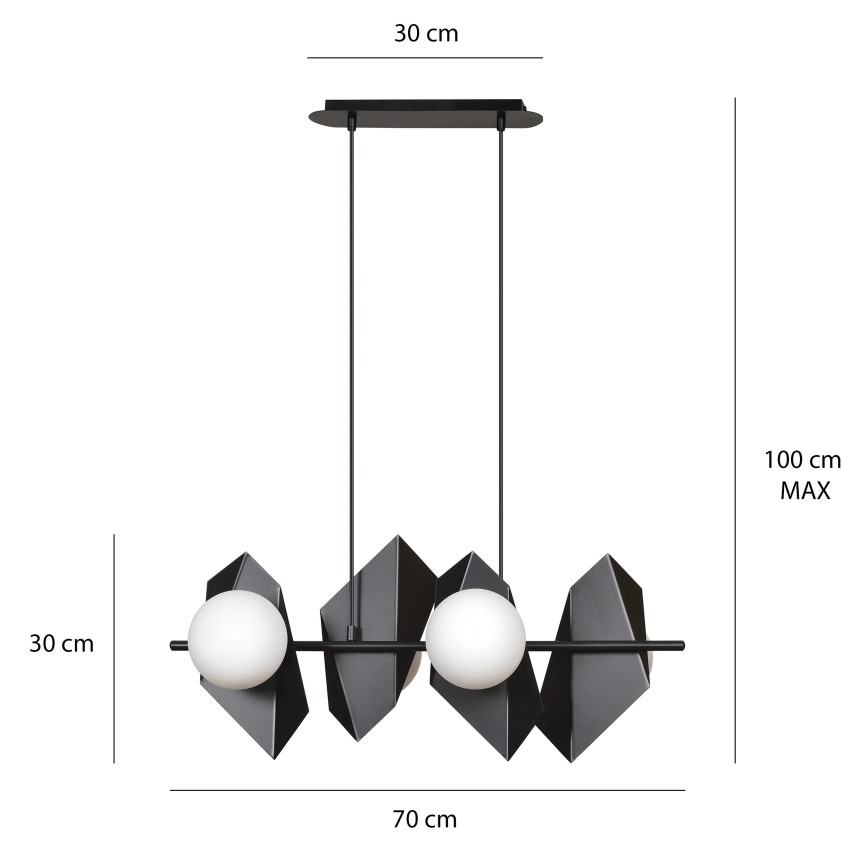 Lustra ar auklu DRIFTON 4xE14/10W/230V melna