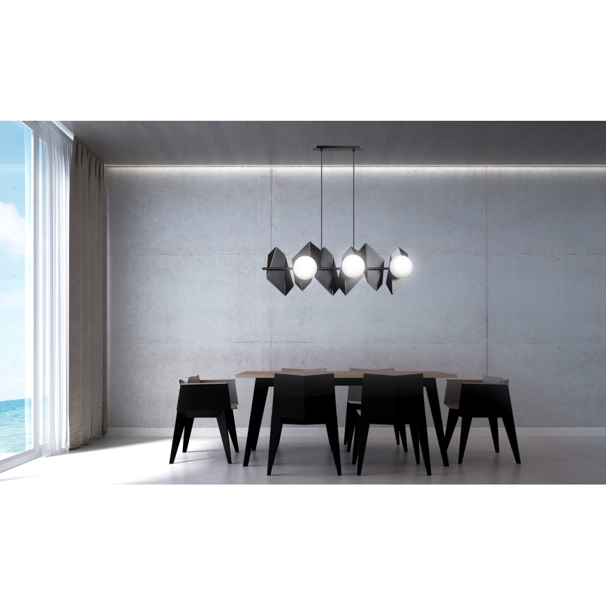 Lustra ar auklu DRIFTON 6xE14/10W/230V melna