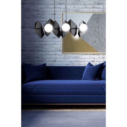 Lustra ar auklu DRIFTON 6xE14/10W/230V melna