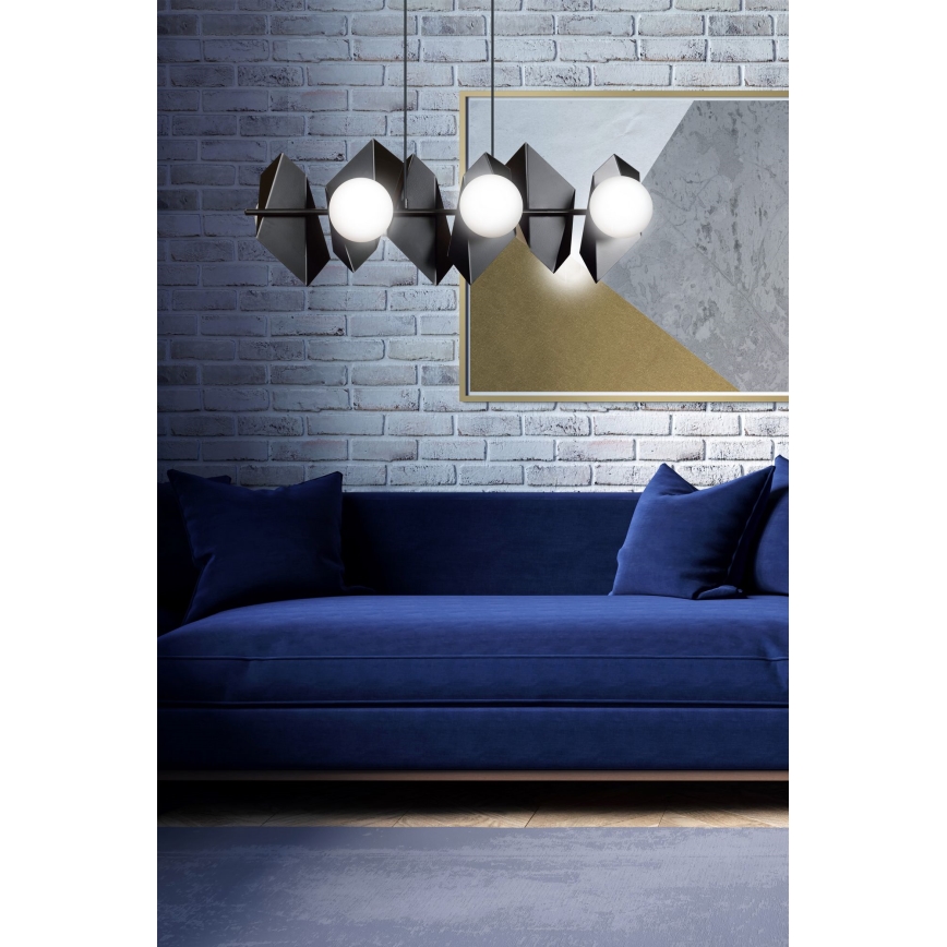 Lustra ar auklu DRIFTON 6xE14/10W/230V melna