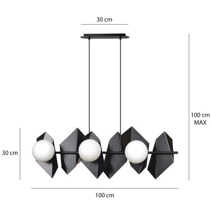 Lustra ar auklu DRIFTON 6xE14/10W/230V melna