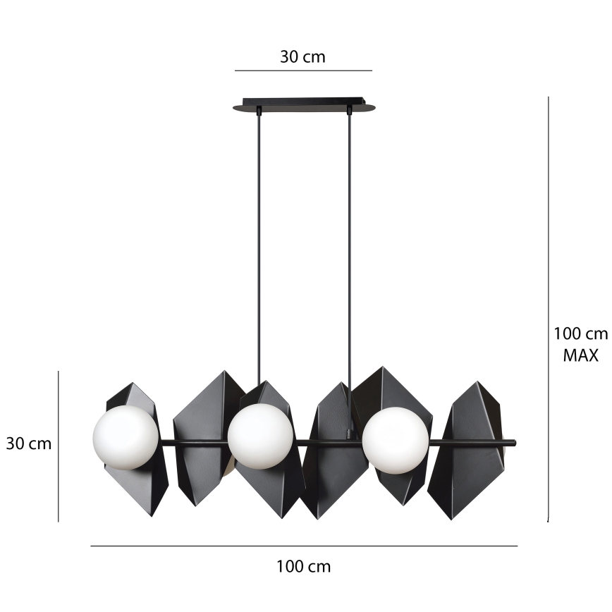 Lustra ar auklu DRIFTON 6xE14/10W/230V melna
